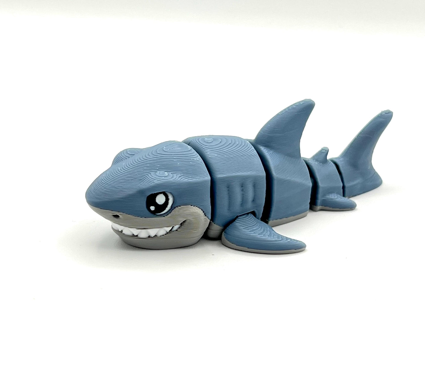 3D Printed Shark Fidget Toy β choose Great White or Tiger Shark β Articulated Desk Toy β Keychain Option β Sensory Gift for Shark Lovers