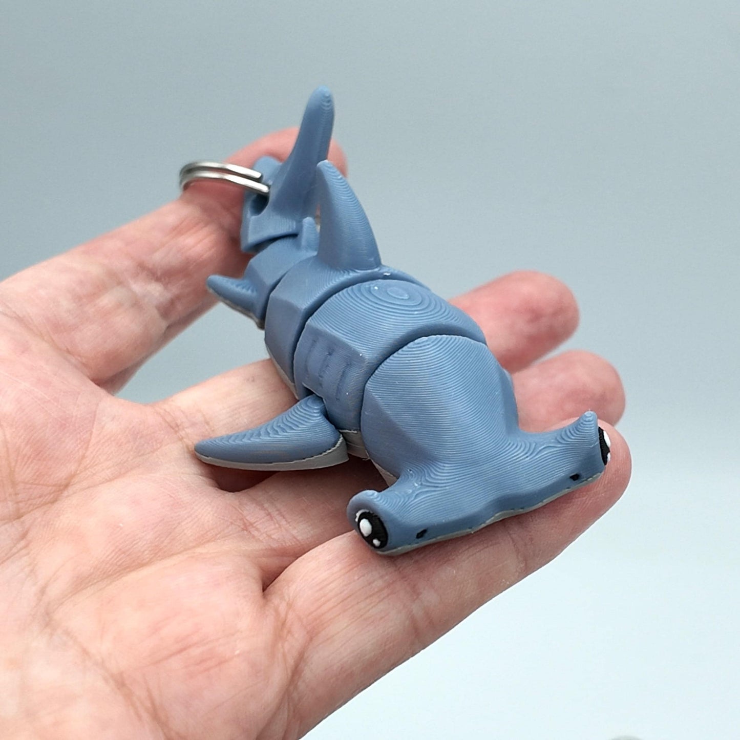 Articulated Hammerhead Shark Fidget Toy: 3D Printed Keychain Option
