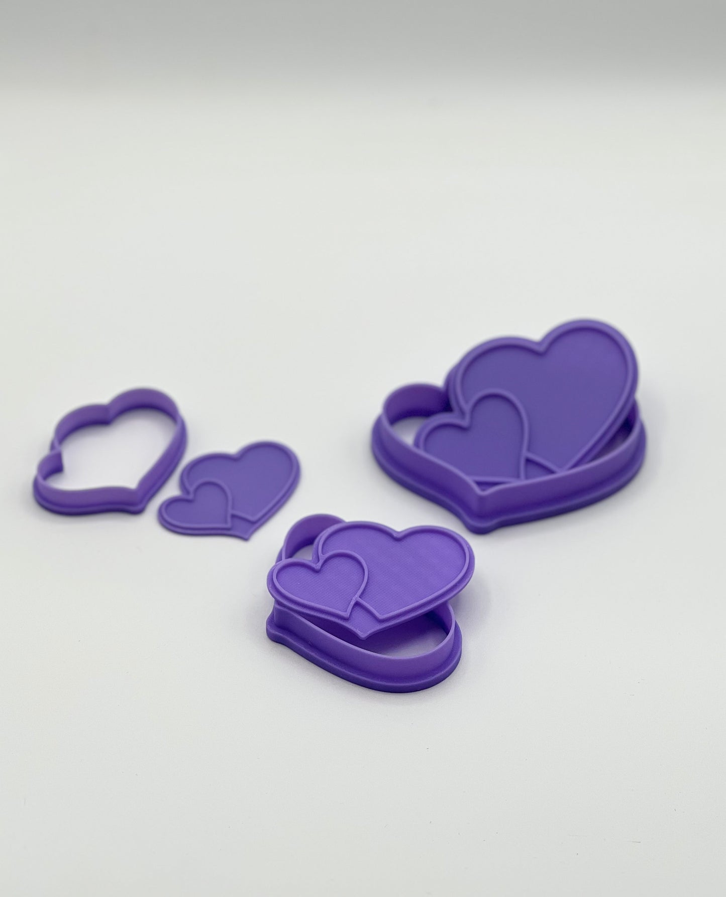 Double Heart Cookie Cutter Set: 3D Printed Eco-Friendly Cutters