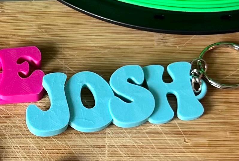 Personalised 3D Printed Name Keychain: Custom Bag Tag, Party Favour - Pack of 5