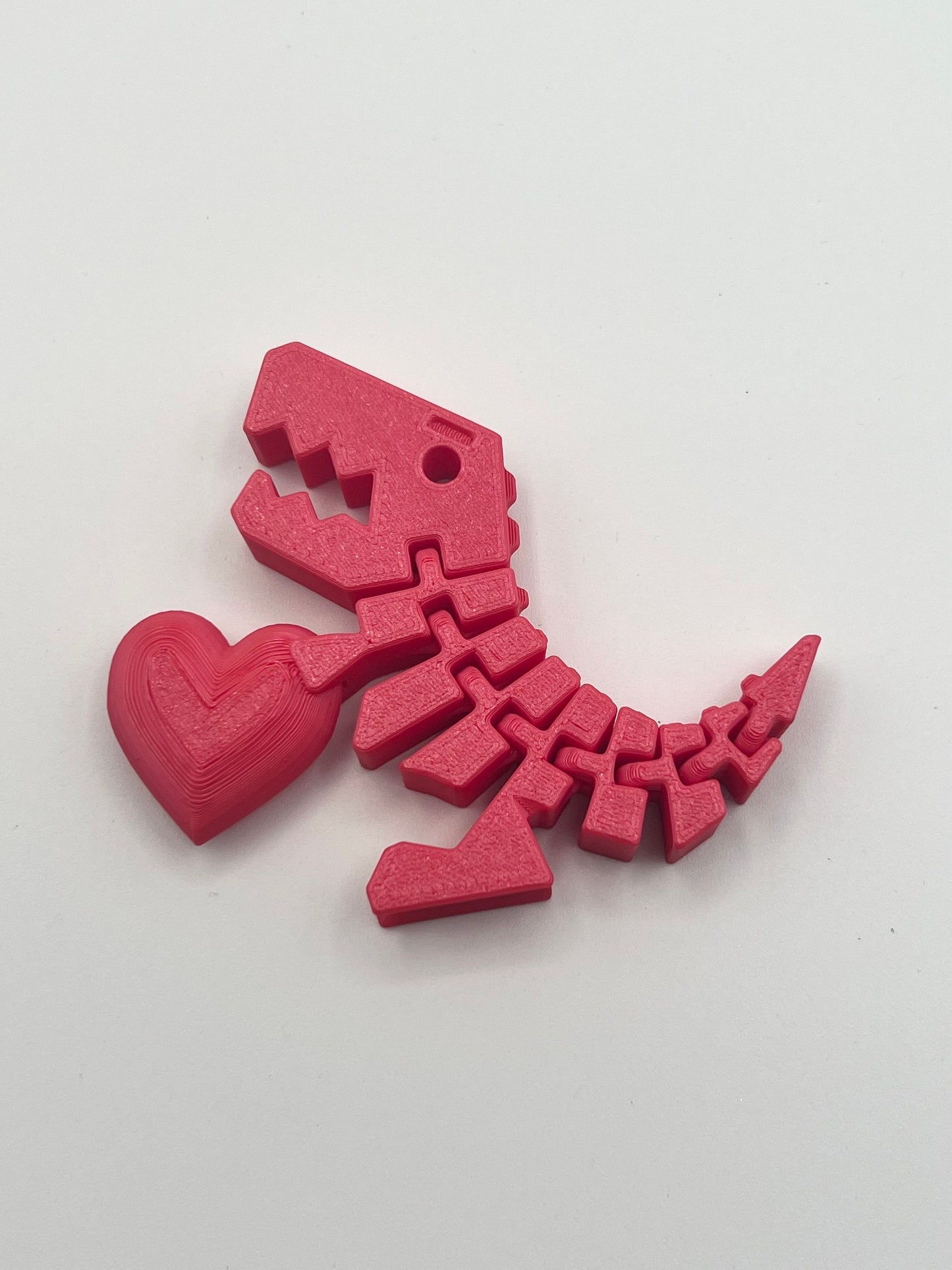 Flexi Rex Fidget Toy with heart, Flexy Rexy 3D Printed Dinosaur toy, stress reliever, ADHD Toy