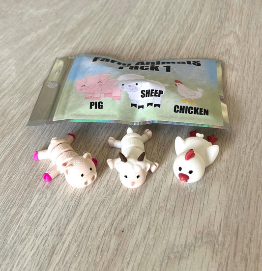 Flexi Animal Playsets: packs of 3 animal Fidget Toys