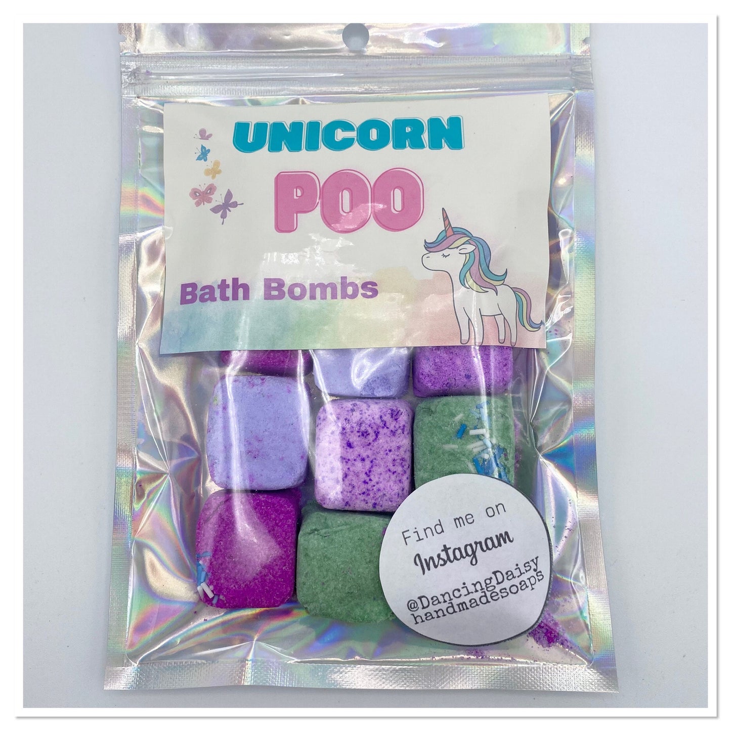 Bath Bomb bags / pouches - Mermaid, Alien, Dinosaur or Unicorn Poo bath bombs - gift for children