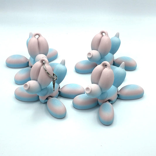 3D Printed Balloon Dog Keyring: Eco-Friendly PLA Bag Tag