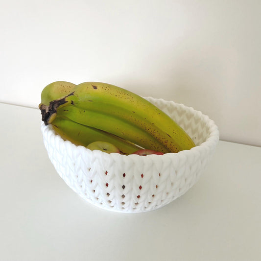 3D Printed Knitted-Effect Fruit Bowl: Food-Safe Kitchen Centerpiece