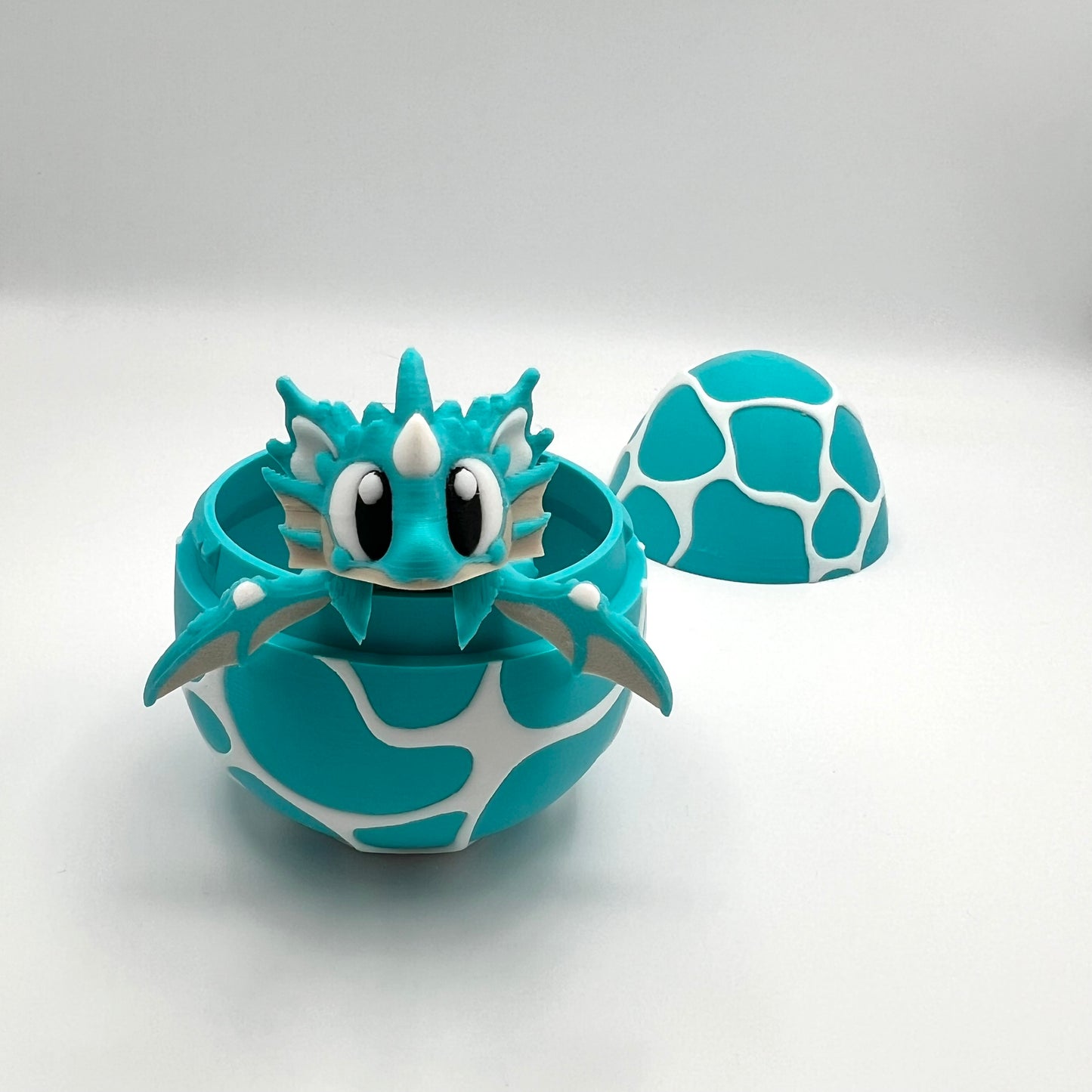 Seashell Dragon with Ocean Egg - 3D printed
