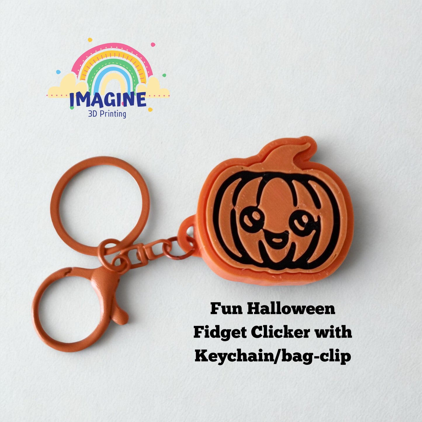 Smiling Pumpkin Fidget Toy Keychain: Sensory Halloween Stress Relief