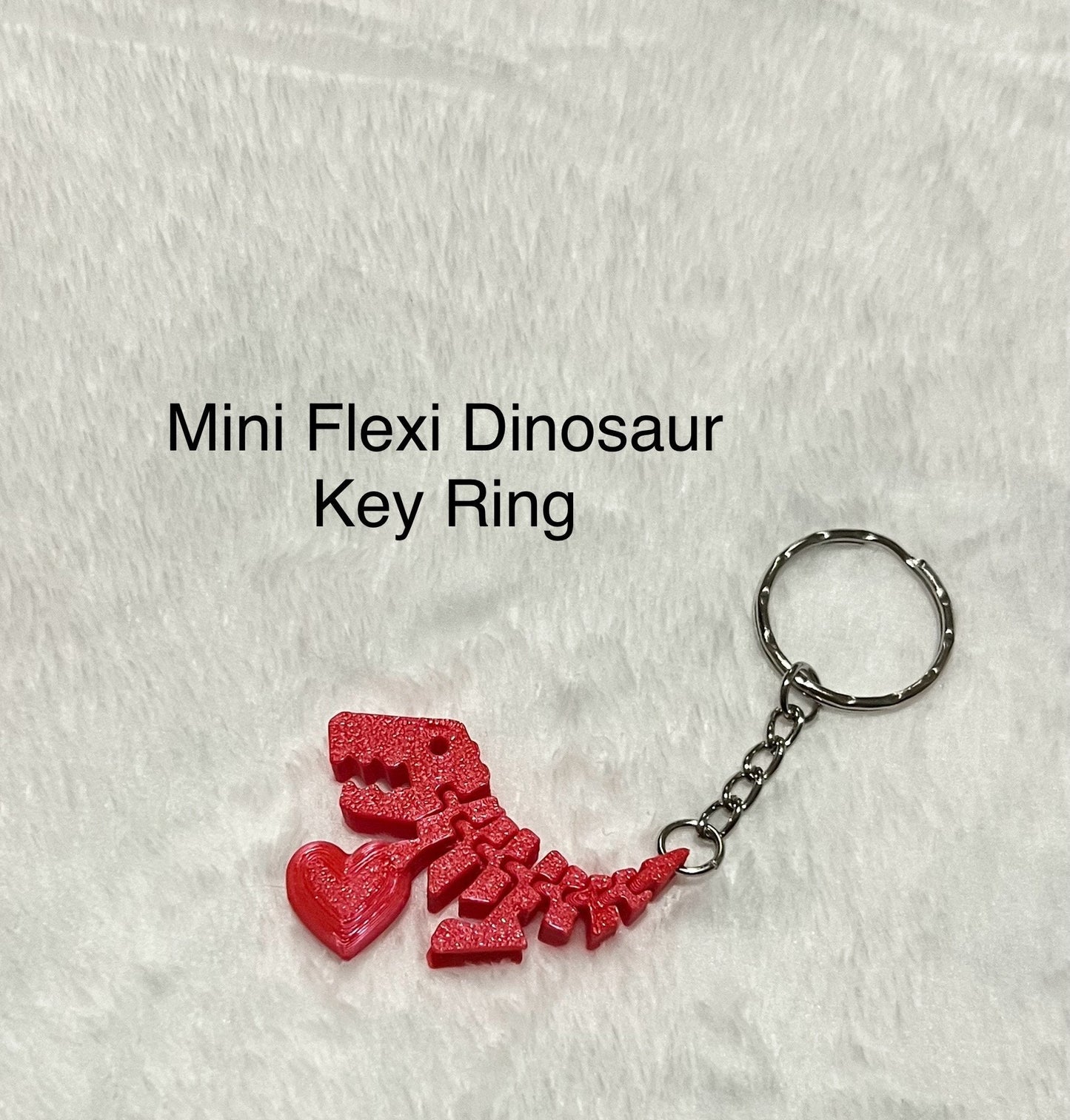 10 Pack - Mini Flexi Rex Fidget Toy with heart, Flexy Rexy 3D Printed Dinosaur toy, stress reliever, ADHD Toy