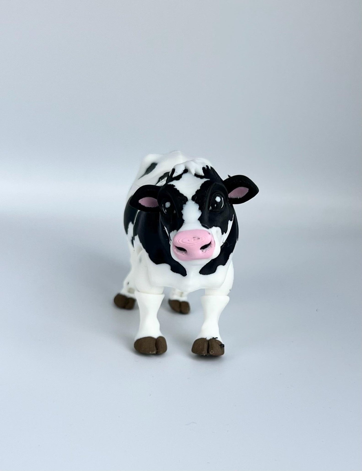 Articulated Cow Fidget Toy: Black & White Farm Animal Desk Decor