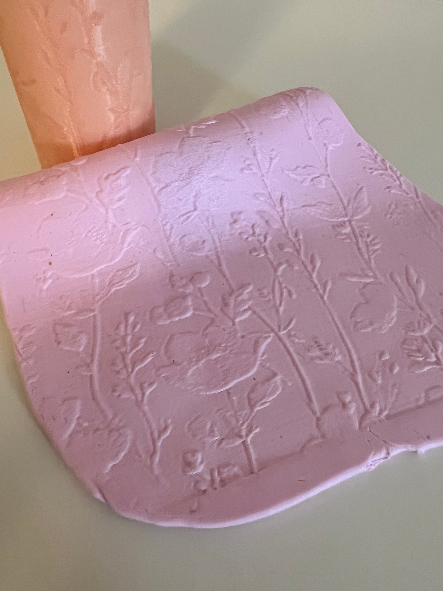 Clay Texture Roller, Small Flower Collage, Set of 2 -  embosser clay roller, polymer clay, clay tool, pottery clay embossing, clay embosser