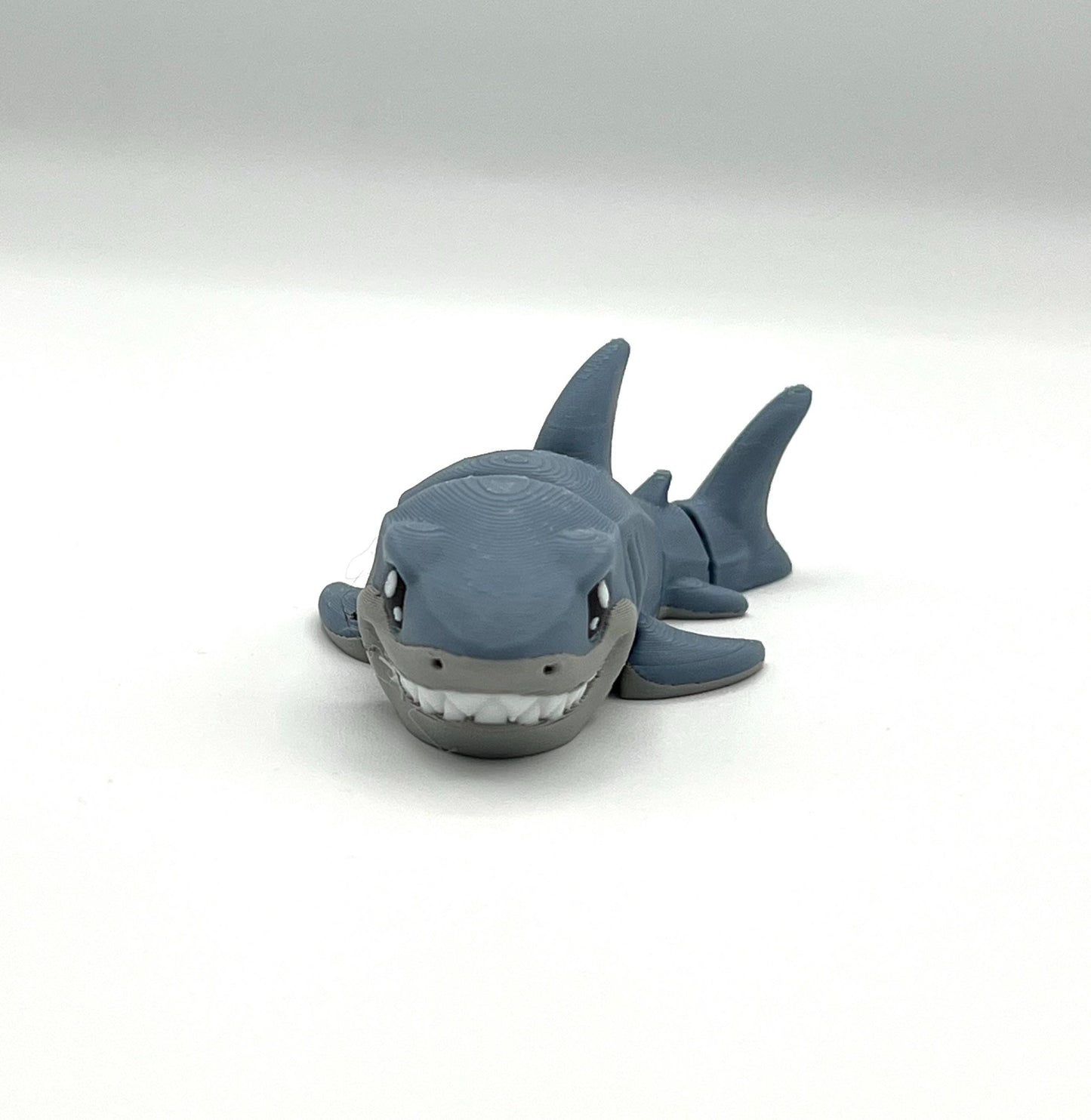 3D Printed Shark Fidget Toy – choose  Great White or Tiger Shark – Articulated Desk Toy – Keychain Option – Sensory Gift for Shark Lovers