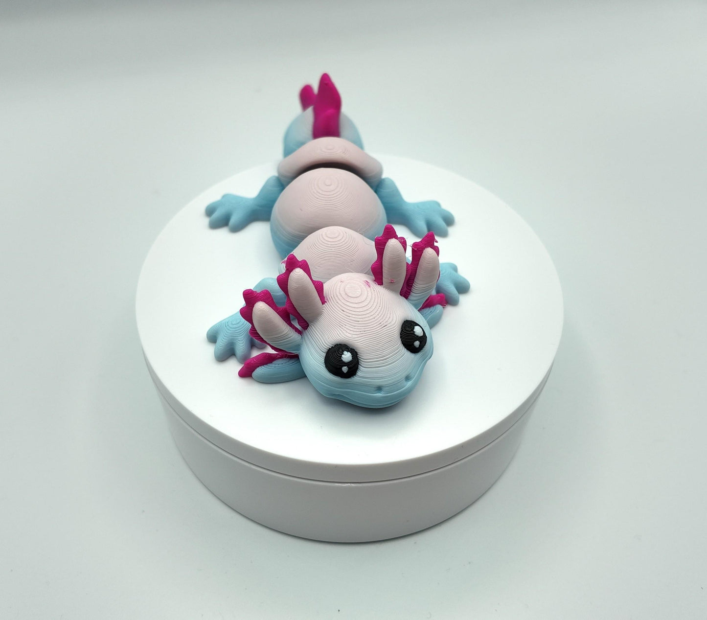 Articulated Axolotl Fidget Toy: Two-Tone 3D Printed Desk Pet