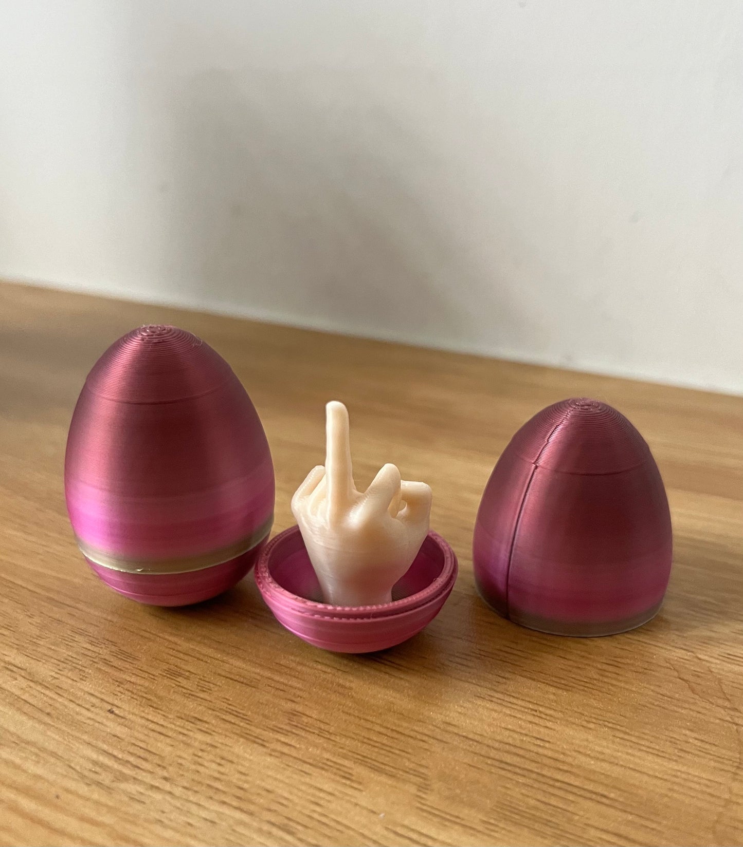 Middle Finger Joke Easter Egg, available in three sizes, Hilarious Joke Easter Egg Ornament - Surprise Middle Finger Gesture Inside