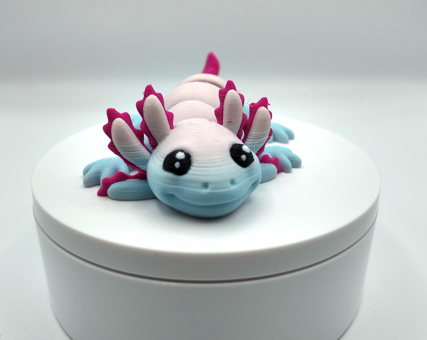 Articulated Axolotl Fidget Toy: Two-Tone 3D Printed Desk Pet
