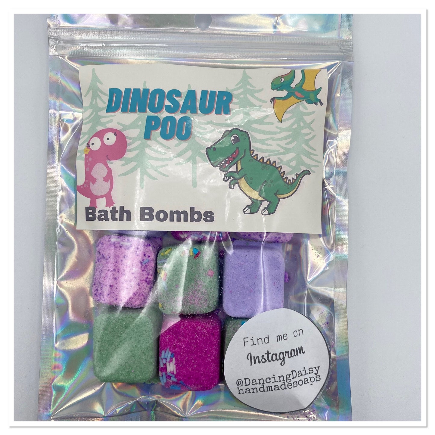 Bath Bomb bags / pouches - Mermaid, Alien, Dinosaur or Unicorn Poo bath bombs - gift for children