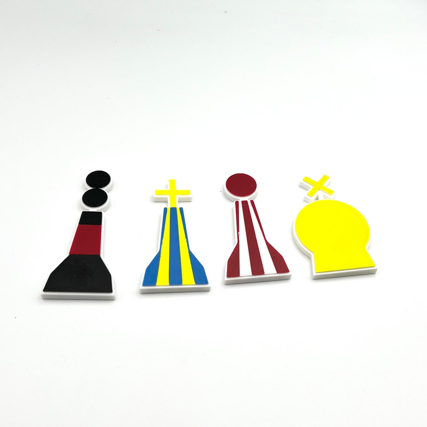 Set of 8 Small Magnetic, 2D, Navigation Marker Buoys for use on white board - Sailing / Water sports Training Aids