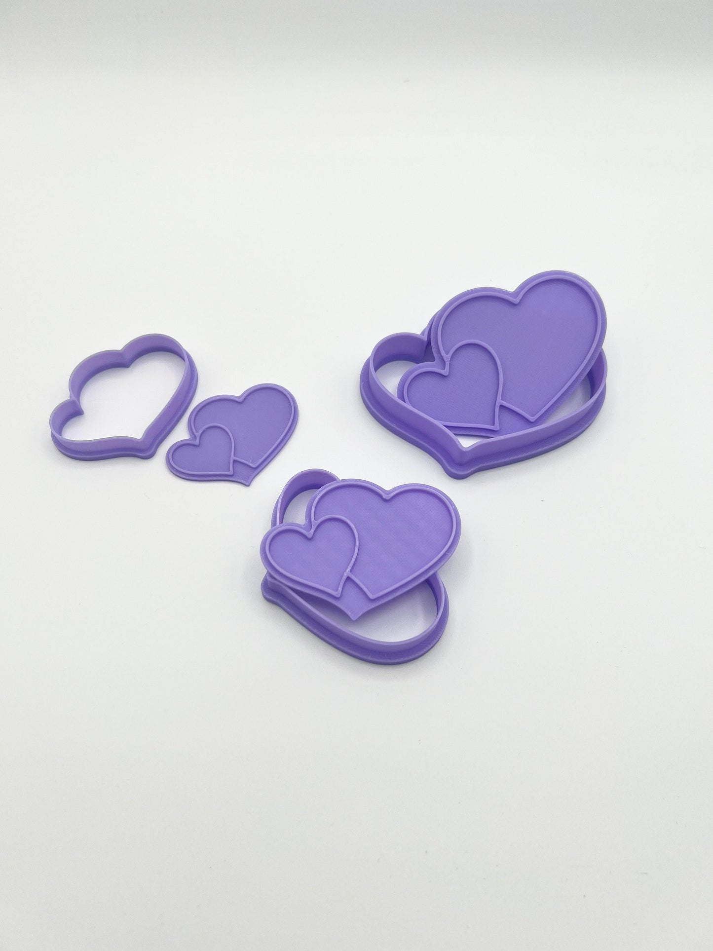 Double Heart Cookie Cutter Set: 3D Printed Eco-Friendly Cutters