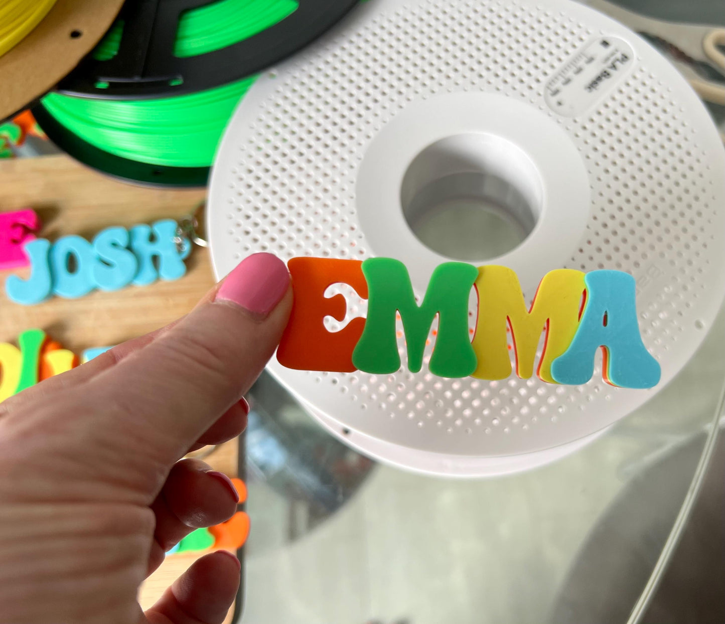 Personalised 3D Printed Name Keychain: Custom Bag Tag, Party Favour - Pack of 5