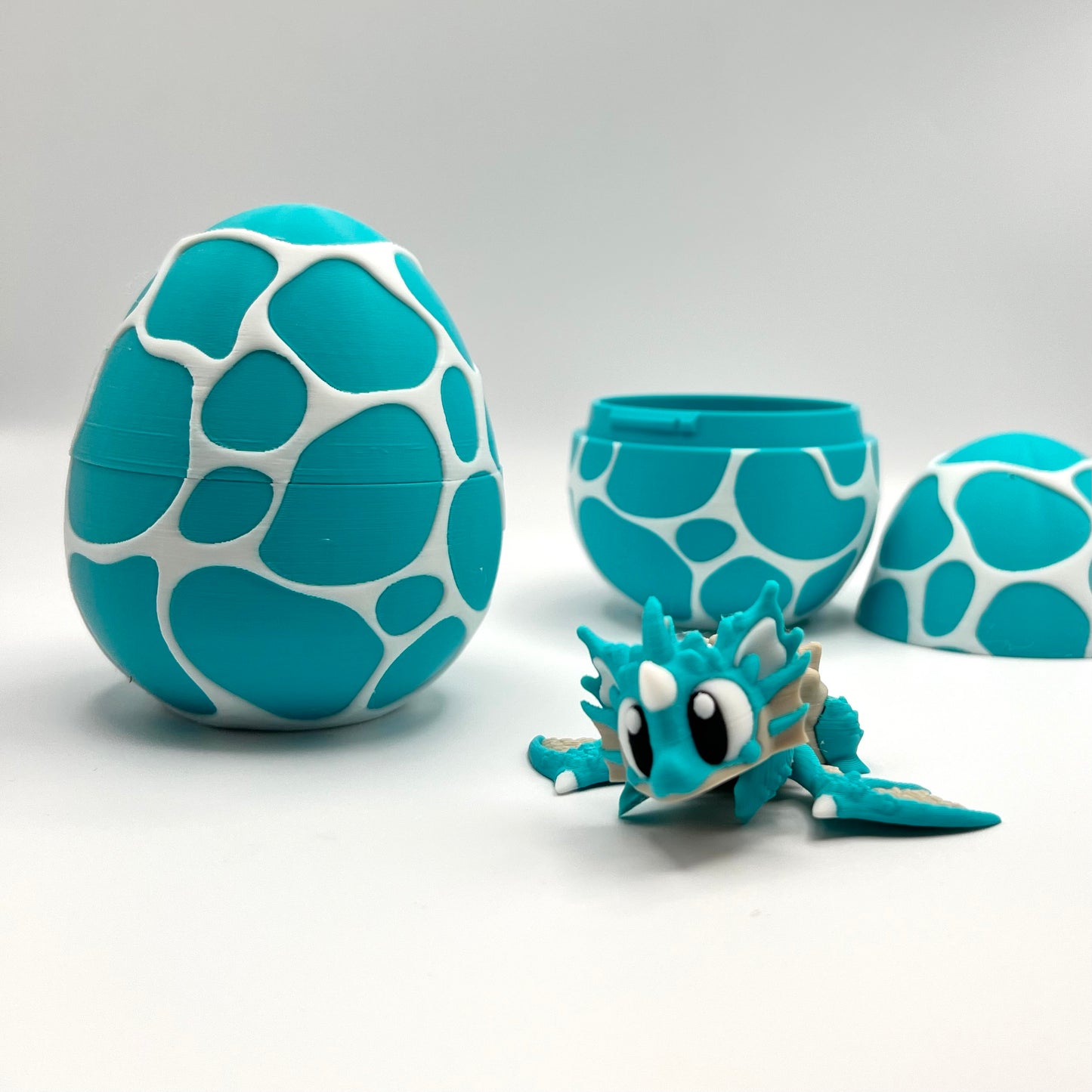 Seashell Dragon with Ocean Egg - 3D printed