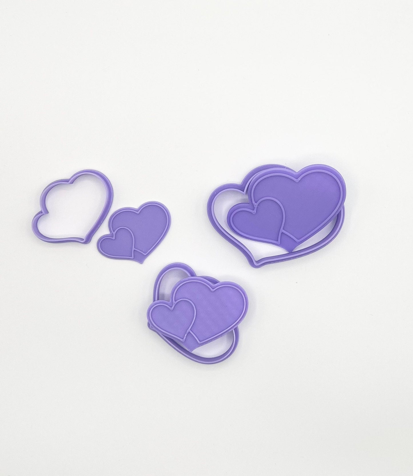 Double Heart Cookie Cutter Set: 3D Printed Eco-Friendly Cutters