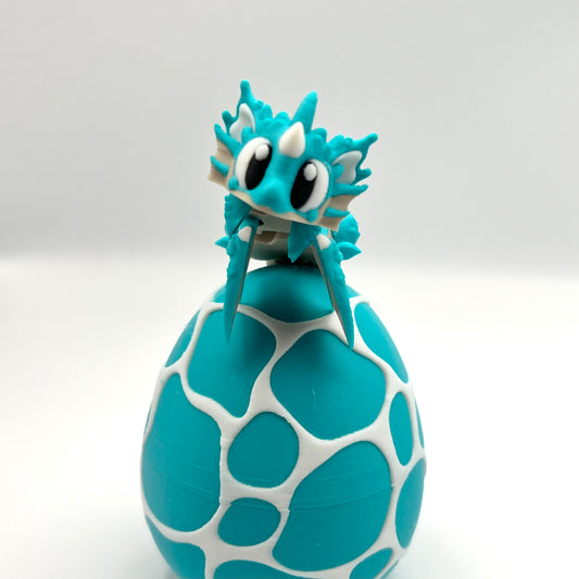Seashell Dragon with Ocean Egg - 3D printed