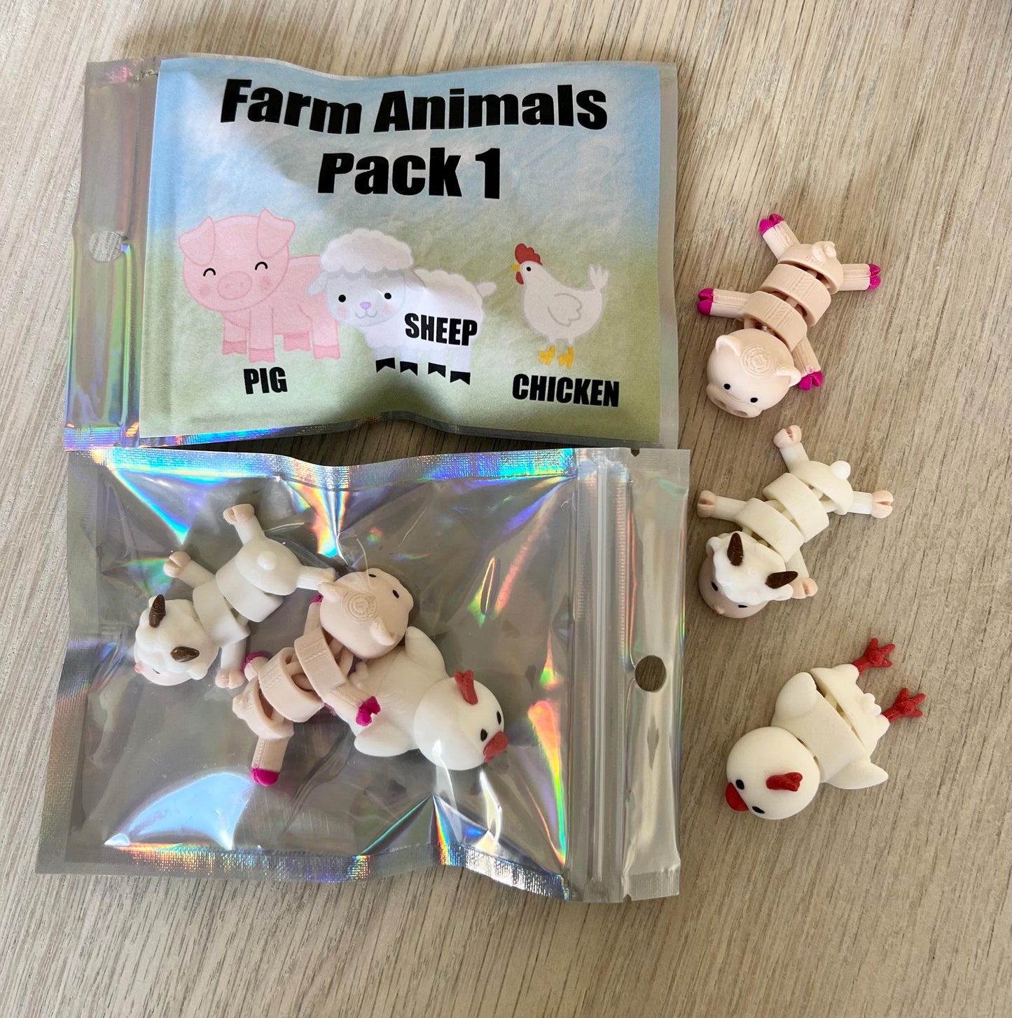 Flexi Animal Playsets: packs of 3 animal Fidget Toys