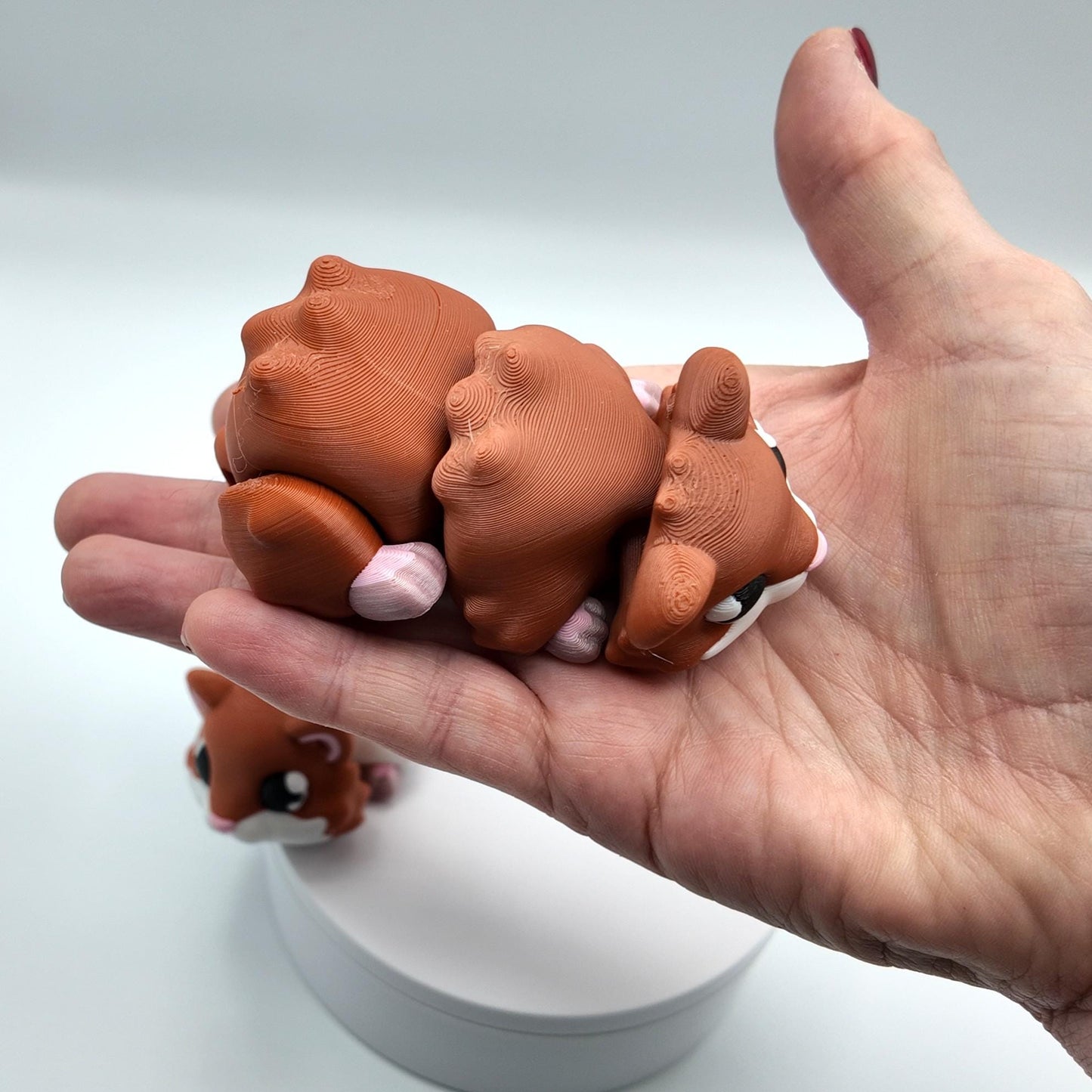 Articulated Hamster Fidget Toy: 3D Printed Desk Pet, Bag Charm Option