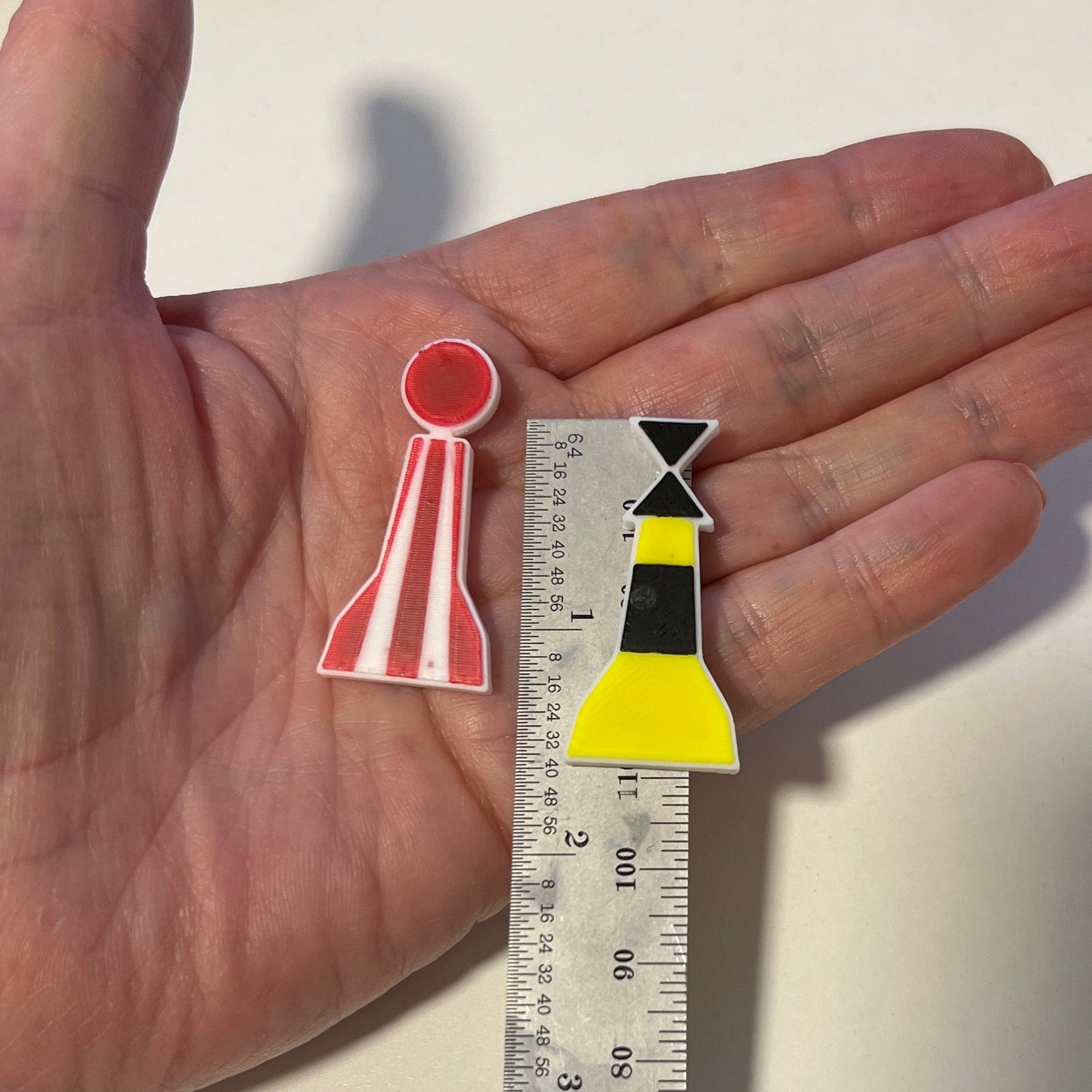 Set of 8 Small Magnetic, 2D, Navigation Marker Buoys for use on white board - Sailing / Water sports Training Aids