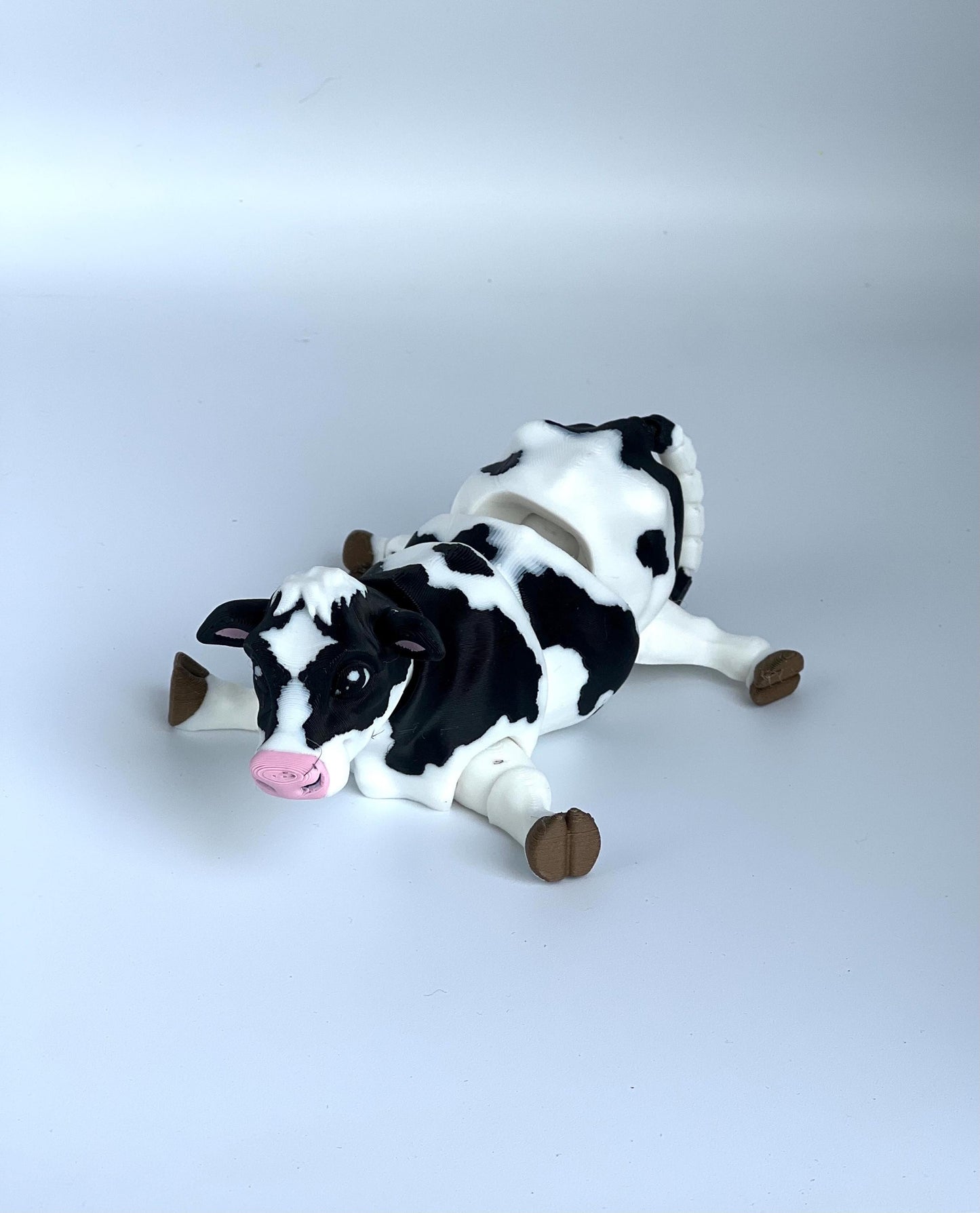 Articulated Cow Fidget Toy: Black & White Farm Animal Desk Decor