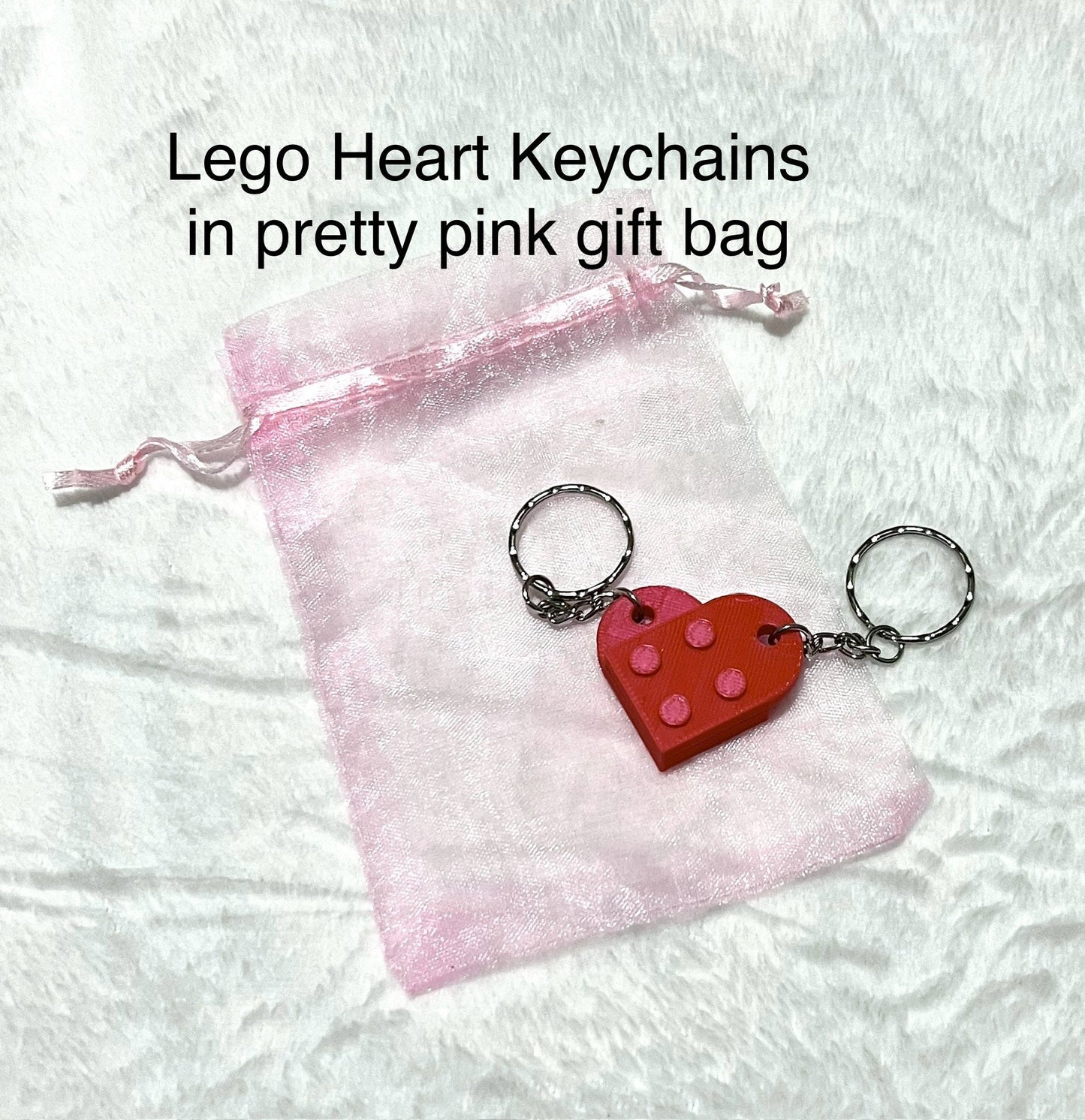 Lego Heart keyring love heart, two part couples Keyring, key chain for couples, keychain for best friends