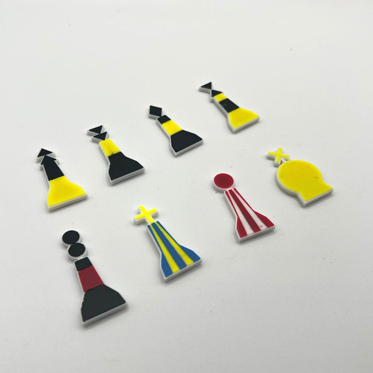 Set of 8 Small Magnetic, 2D, Navigation Marker Buoys for use on white board - Sailing / Water sports Training Aids