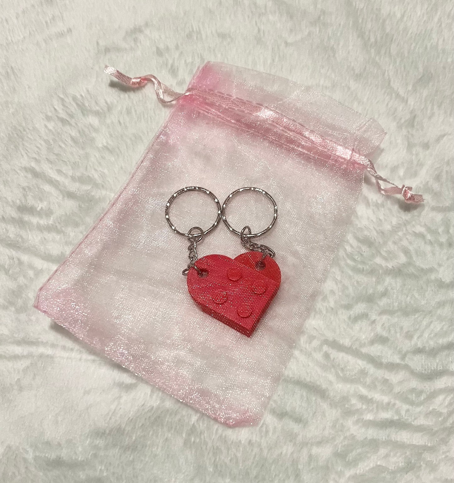 Lego Heart keyring love heart, two part couples Keyring, key chain for couples, keychain for best friends