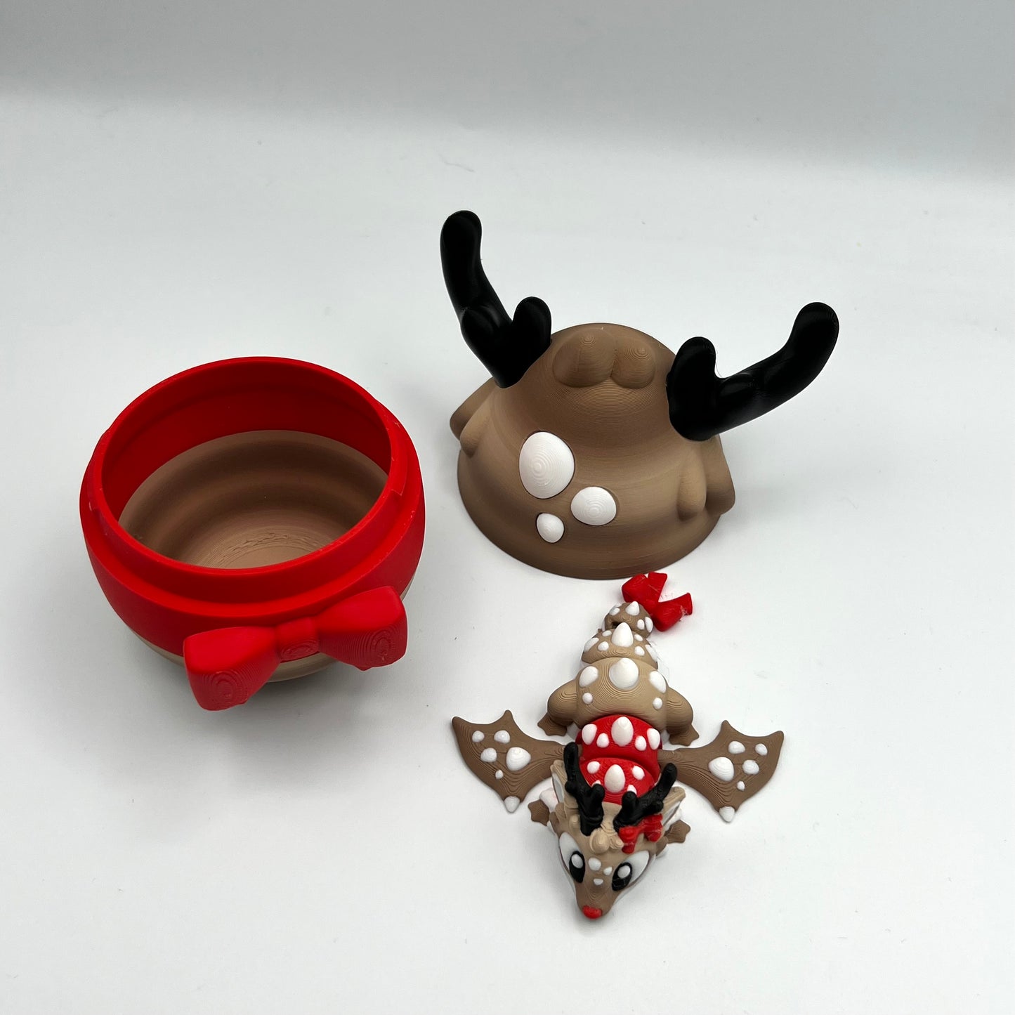 3D printed mini Reindeer Dragon and Egg