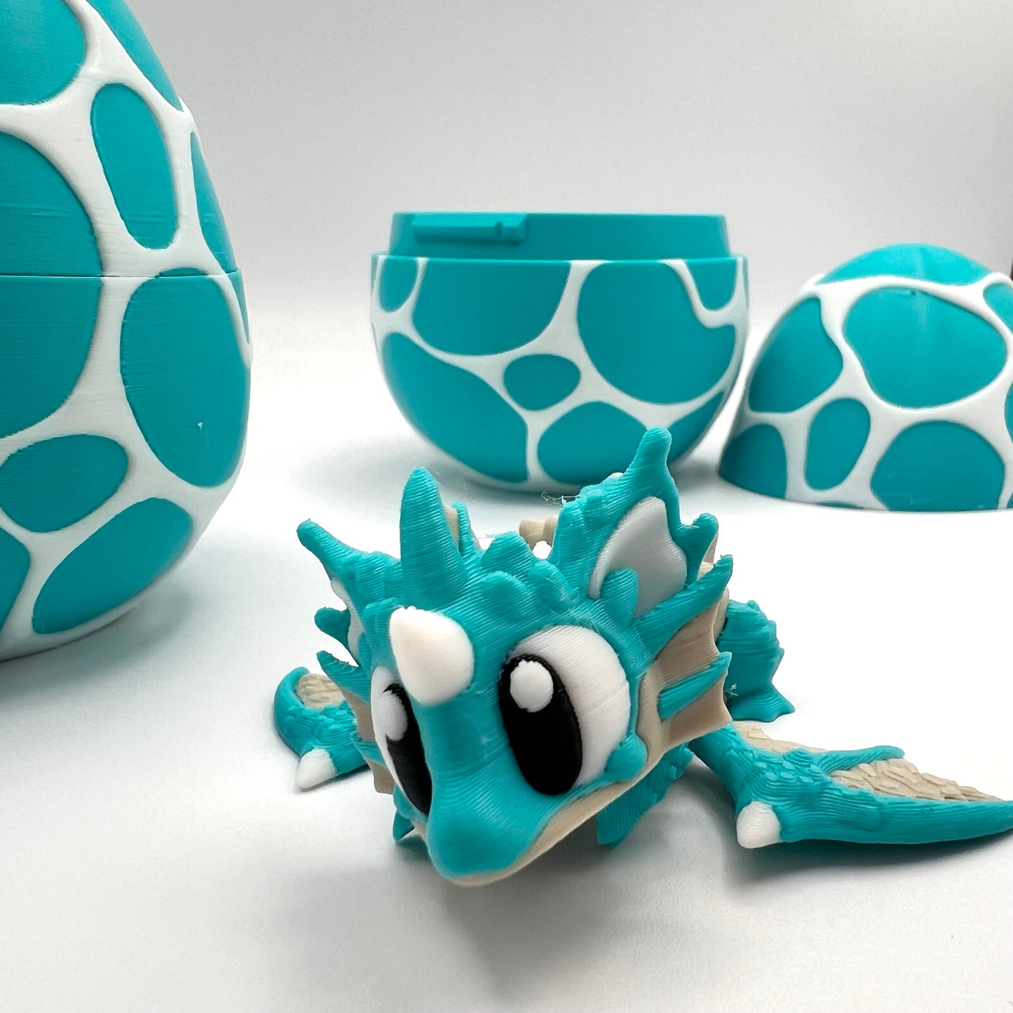 Seashell Dragon with Ocean Egg - 3D printed