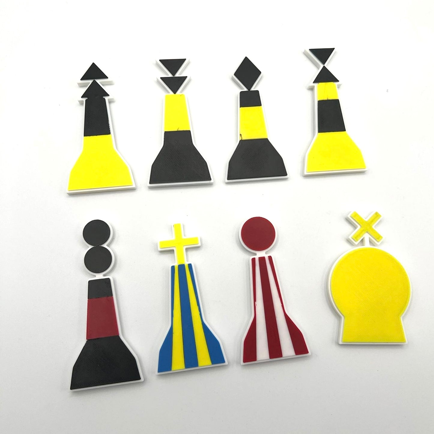 Set of 8 Large Magnetic, 2D, Navigation Marker Buoys for use on white board - Sailing / Water sports Training Aids