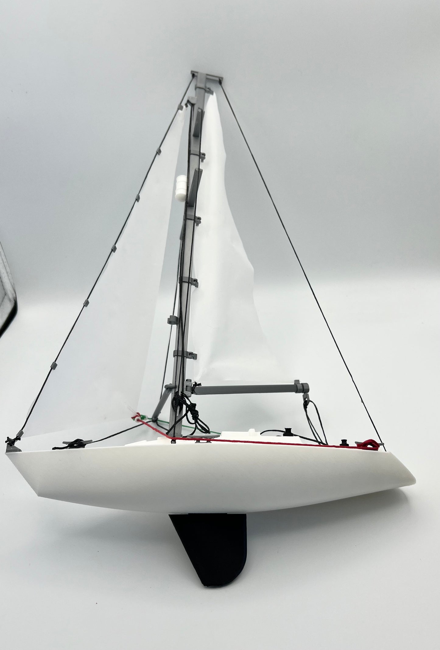 Sail training aid. Yacht with pontoon, cleats and lines. Now with removeable weighted keel and Sails options!