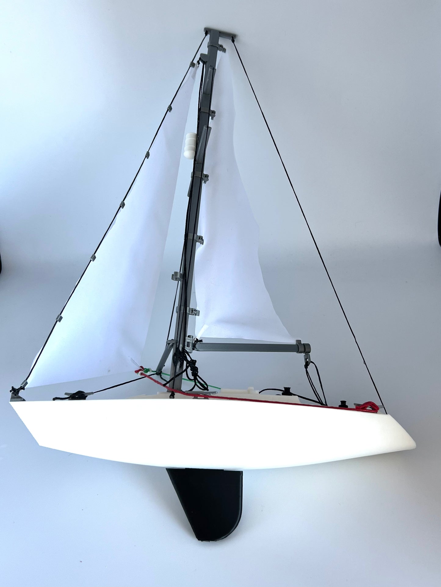 Sail training aid. Yacht with pontoon, cleats and lines. Now with removeable weighted keel and Sails options!