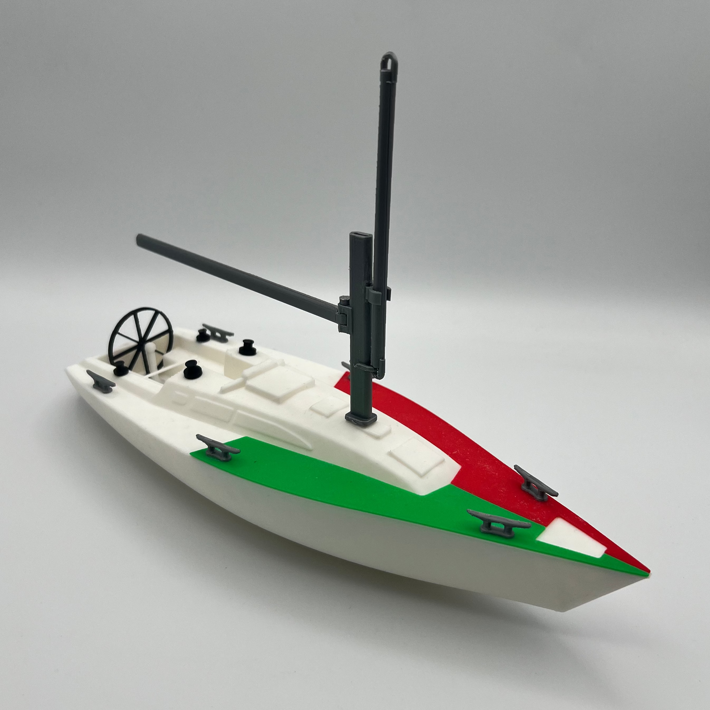 Sail training aid. Yacht with pontoon, cleats and lines. Now with removeable weighted keel and Sails options!