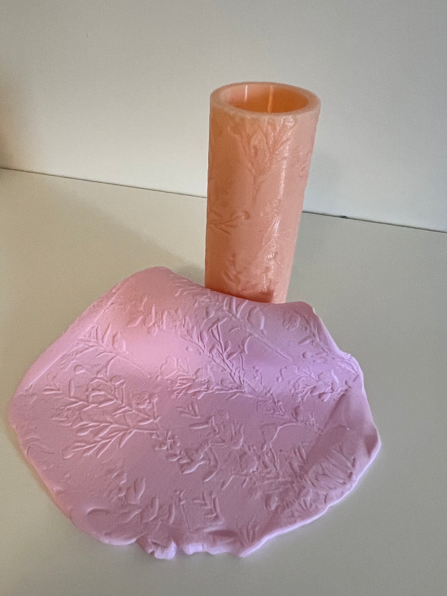 Clay Texture Roller, Small Flower Collage, Set of 2 -  embosser clay roller, polymer clay, clay tool, pottery clay embossing, clay embosser