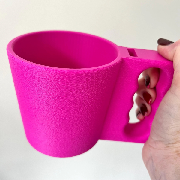 3D Printed Ice Cream Pint Holder: Easy-Grip Mug with Spoon Slot
