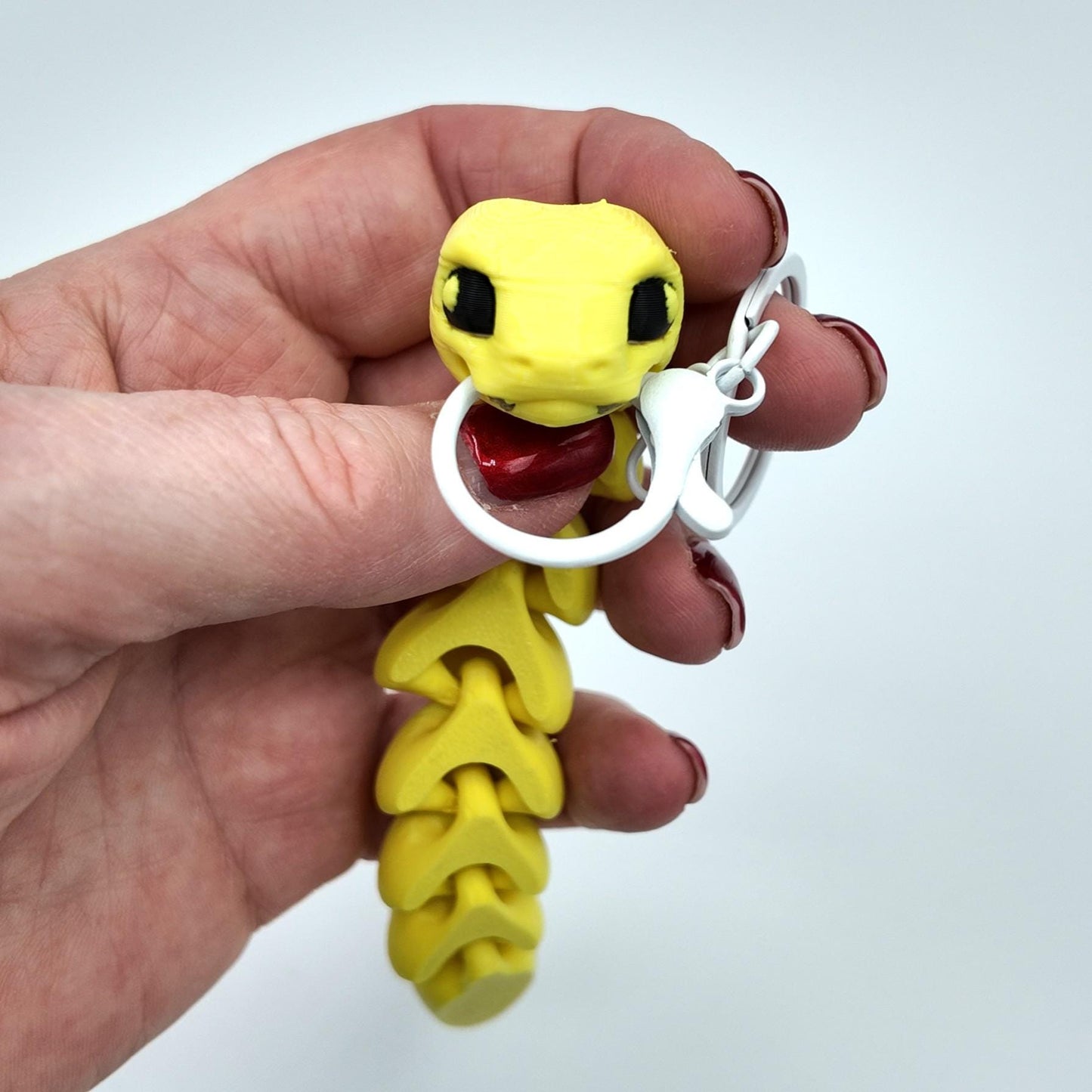 Articulated Snake Fidget Toy: 3D Printed Desk Pet, Bag Charm