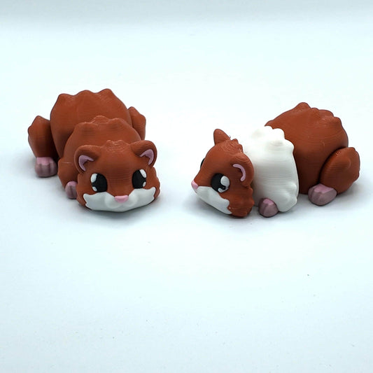 Articulated Hamster Fidget Toy: 3D Printed Desk Pet, Bag Charm Option