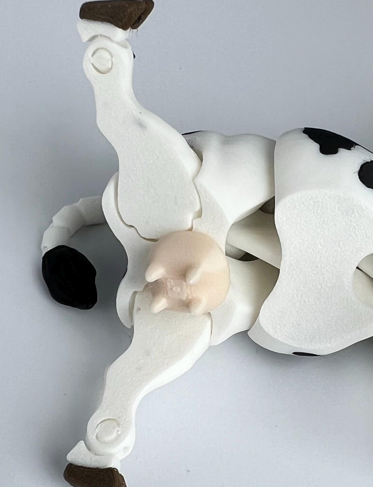 Articulated Cow Fidget Toy: Black & White Farm Animal Desk Decor