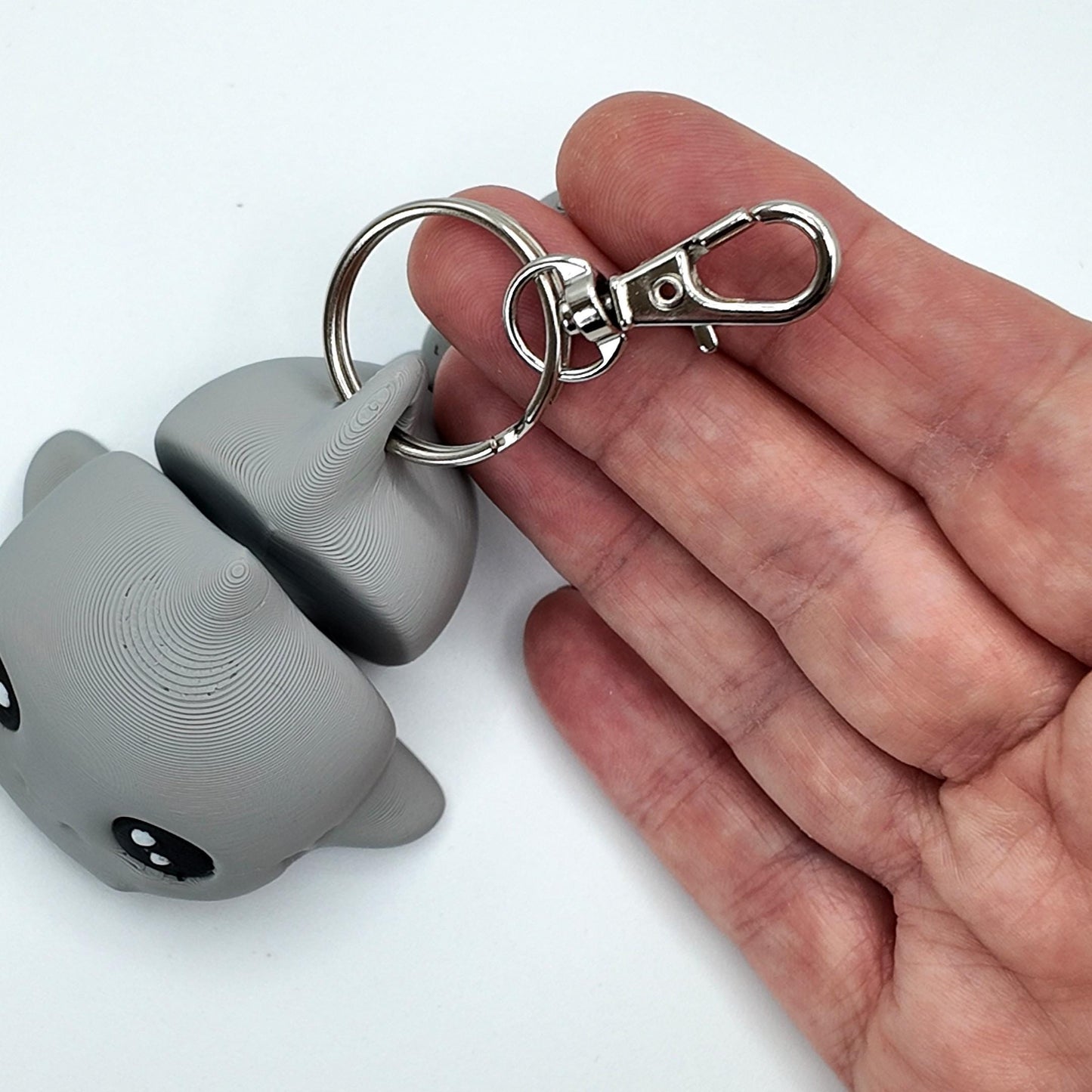 3D Printed Baby Shark Keyring: Articulated Fidget Toy Bag Tag