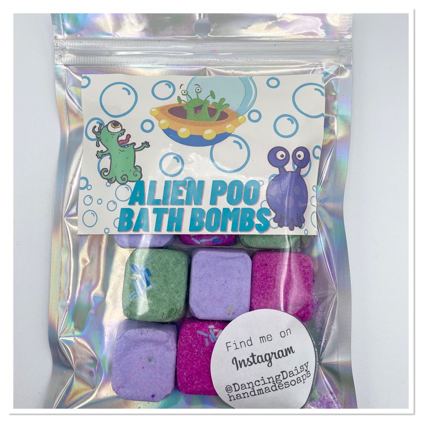 Bath Bomb bags / pouches - Mermaid, Alien, Dinosaur or Unicorn Poo bath bombs - gift for children