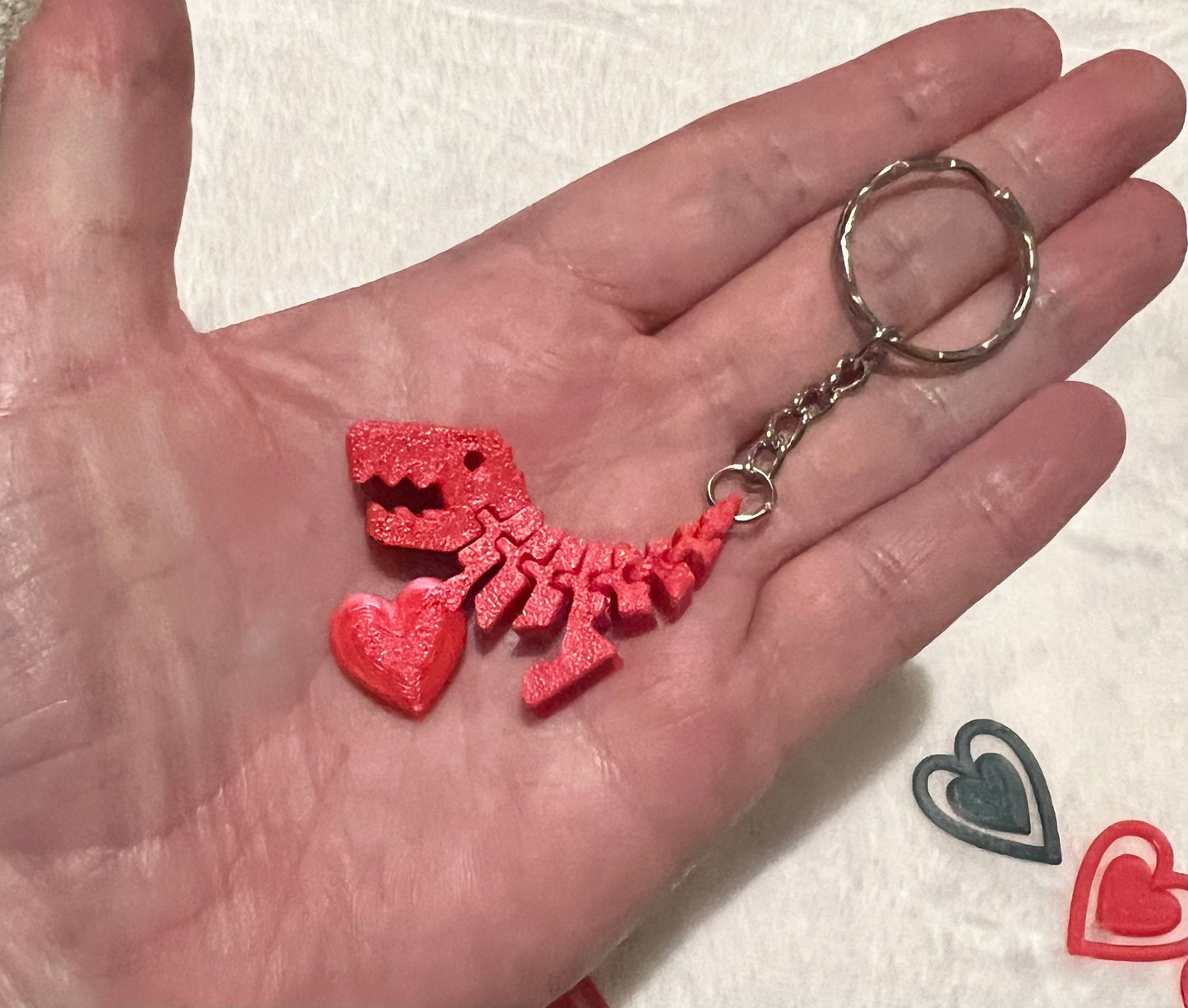 10 Pack - Mini Flexi Rex Fidget Toy with heart, Flexy Rexy 3D Printed Dinosaur toy, stress reliever, ADHD Toy