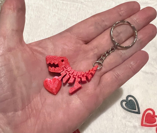 10 Pack - Mini Flexi Rex Fidget Toy with heart, Flexy Rexy 3D Printed Dinosaur toy, stress reliever, ADHD Toy